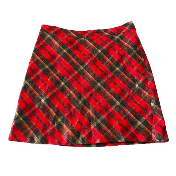 American Eagle Outfitters Dresses & Skirts - Vintage American Eagle Outfitters Skirt 8 Red Plaid Wool Blend A-Line Mini Lined